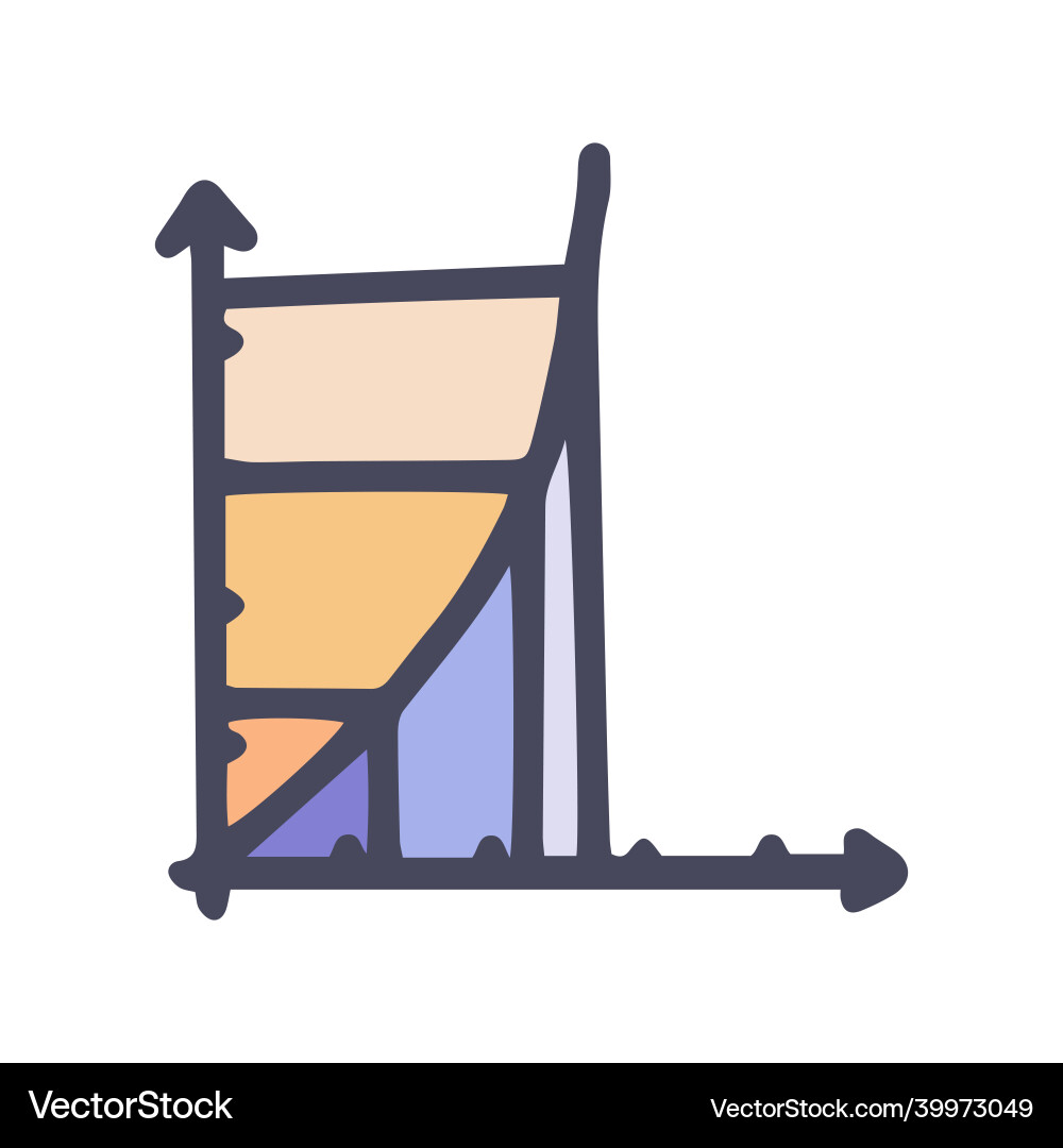 Exponential chart color doodle simple icon Vector Image
