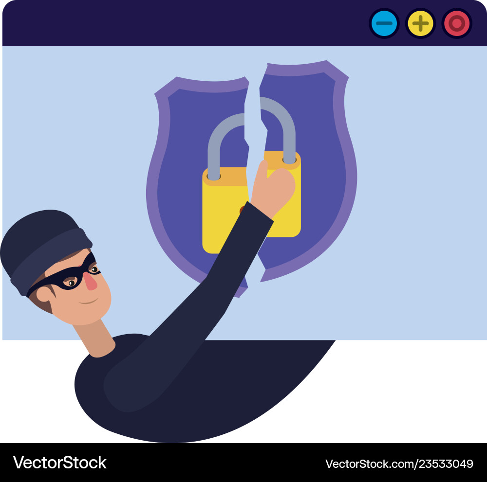 Hacker stealing information avatar character Vector Image