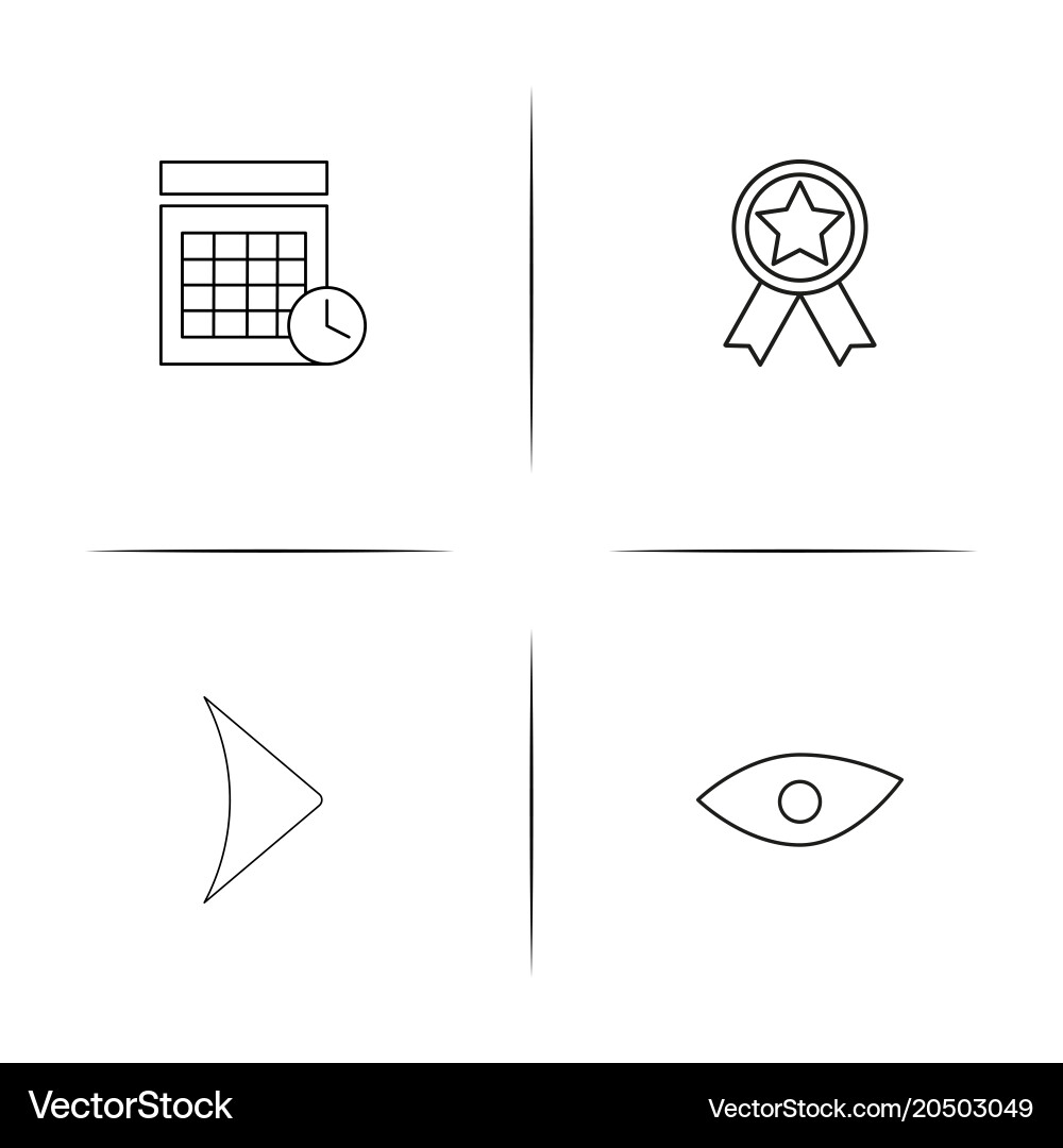 Interface simple linear icons set outlined vector image