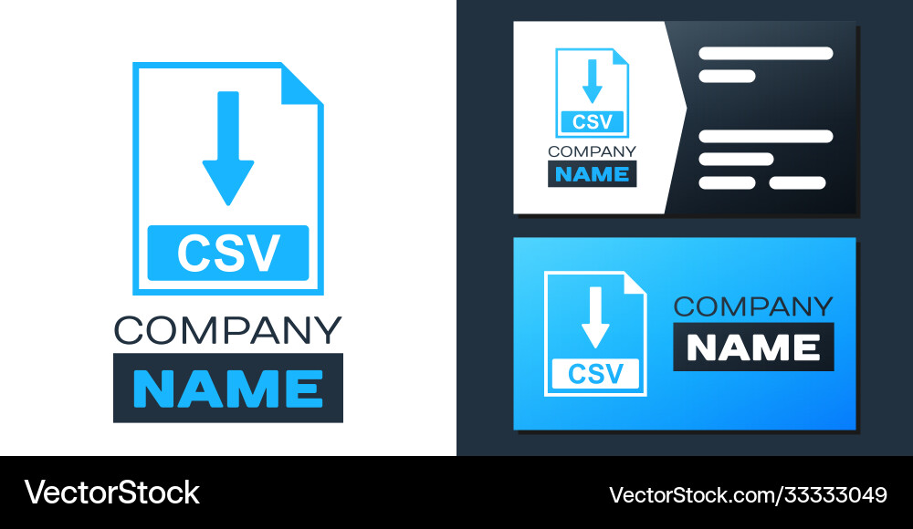 Logotype csv file document icon download Logotype csv file document icon download vector image