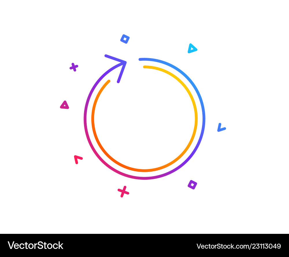 Loop arrow line icon refresh arrowhead vector image