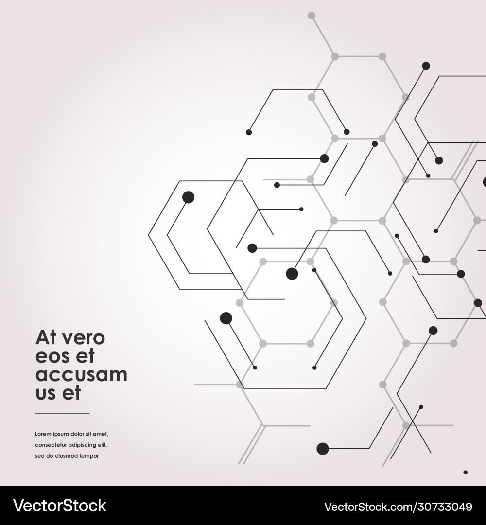 Modern connect molecular structure with hexagon Modern connect molecular structure with hexagon vector image