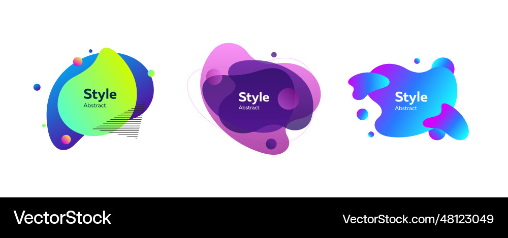 Neon abstract blobs on white background set Neon abstract blobs on white background set vector image