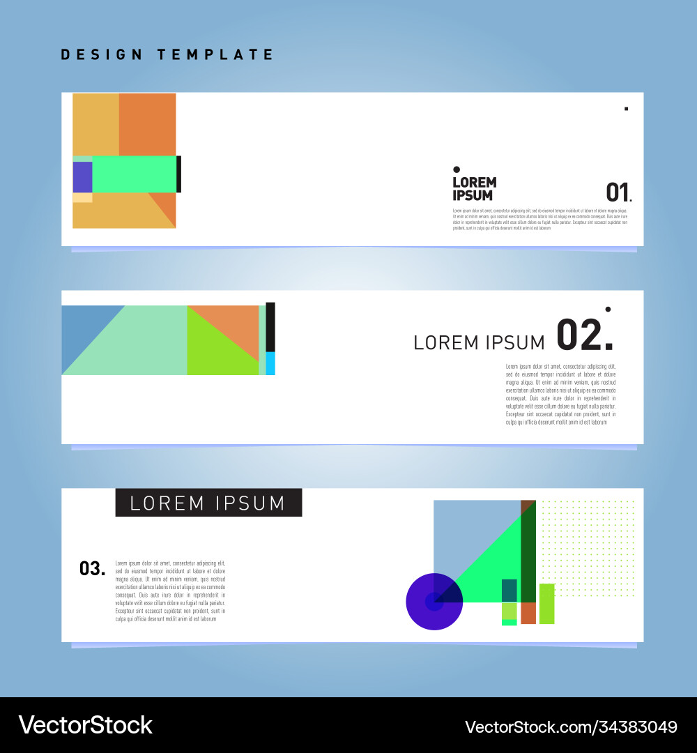 Set abstract banner web design template retro Vector Image