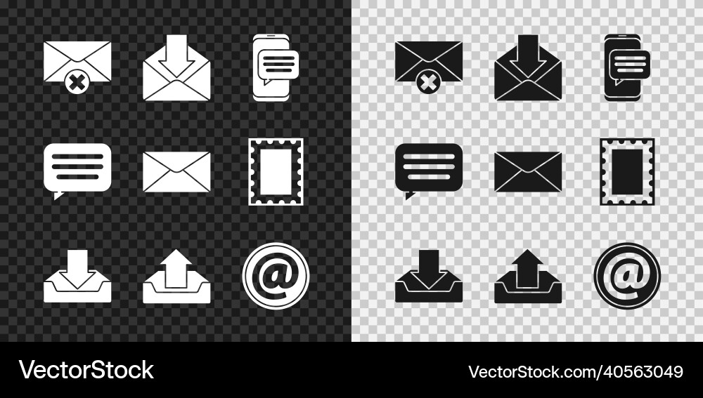 Set delete envelope chat messages Set delete envelope chat messages vector image