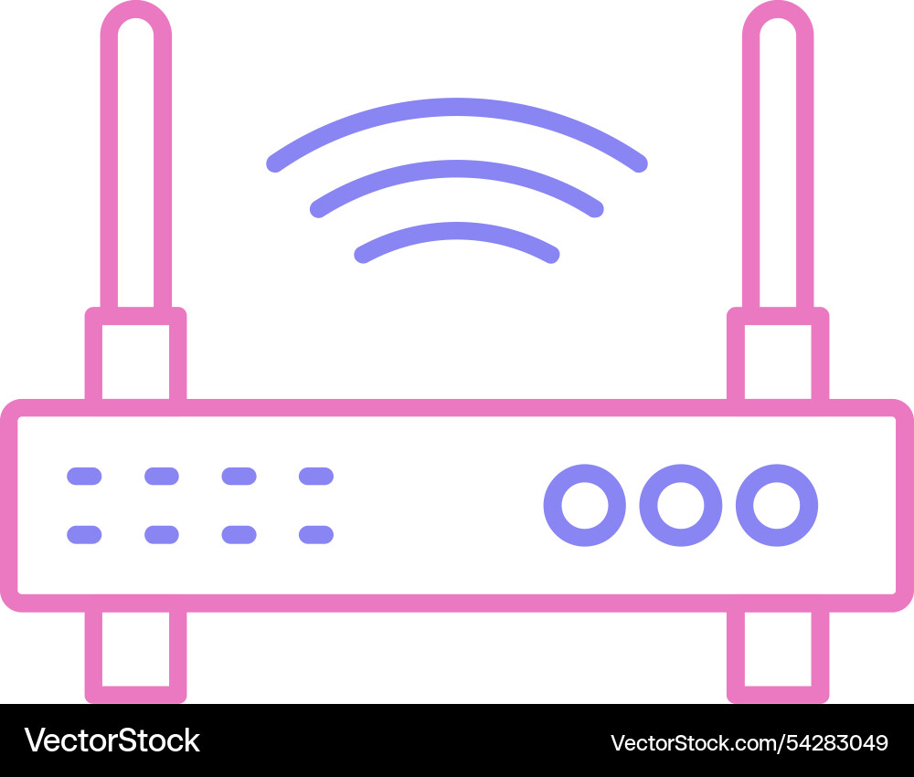 Wifi router line two colour icon vector image