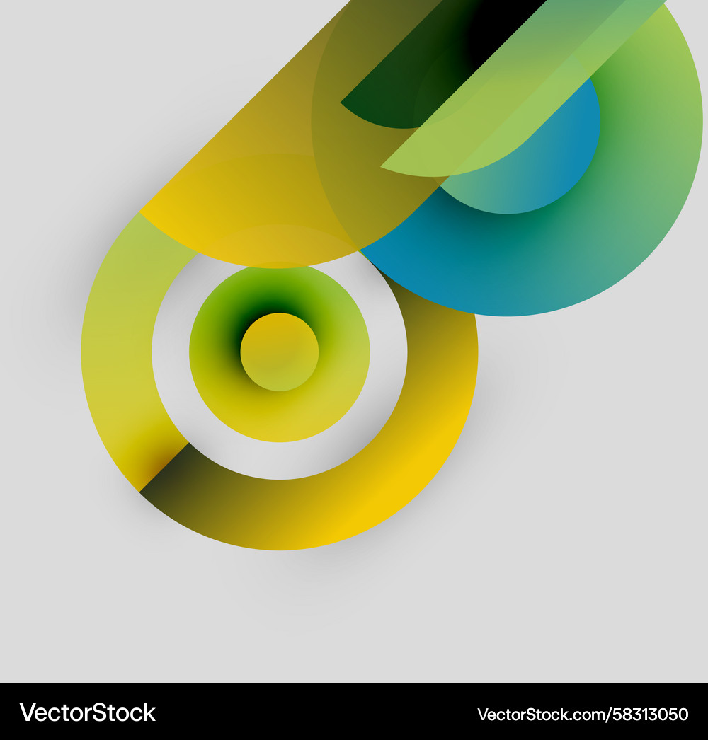 Abstract colorful shapes overlap creating dynamic Vector Image