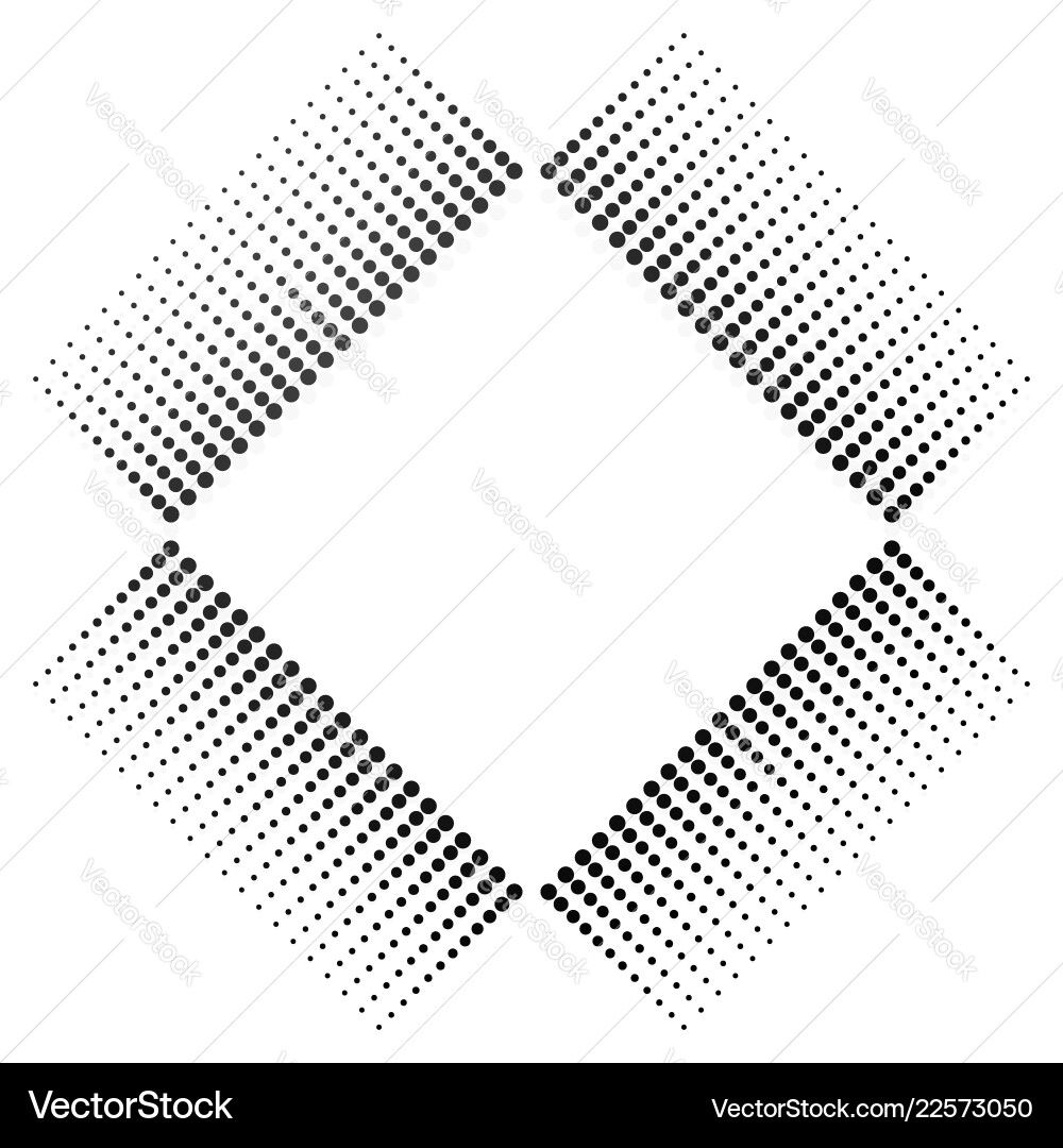 Abstract square element with halftone art Abstract square element with halftone art Vector Image