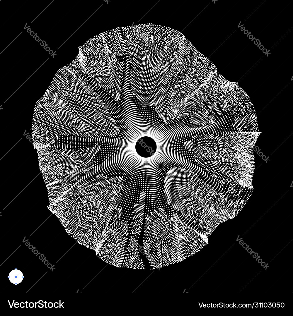 Array with dynamic particles 3d technology style vector image