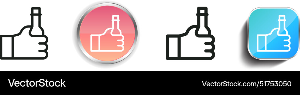 Beer icon thin linear regular and button style Vector Image