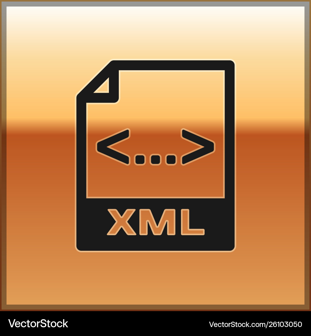 Black xml file document icon download button Black xml file document icon download button vector image