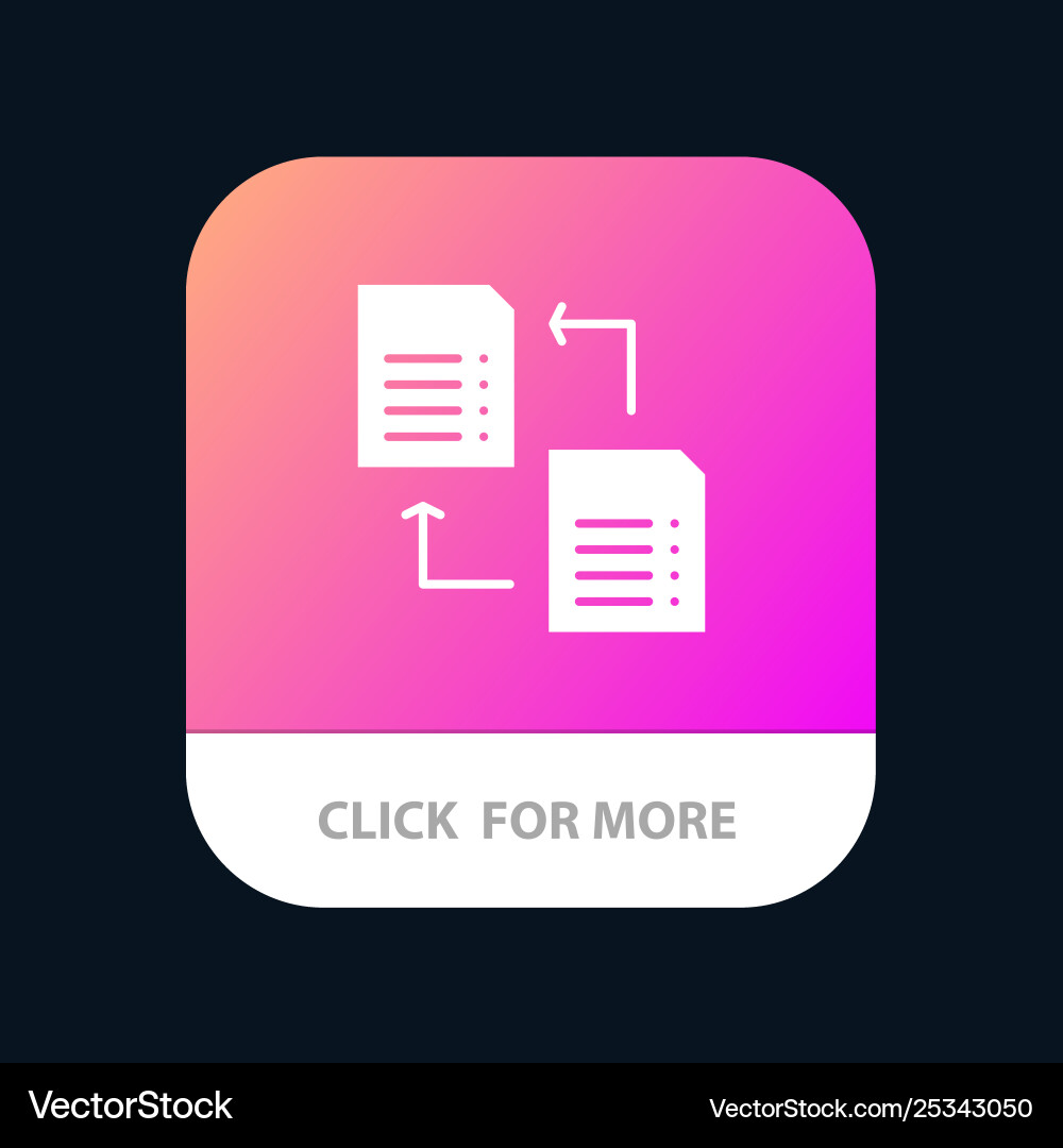 Data file share science mobile app button android Data file share science mobile app button android vector image
