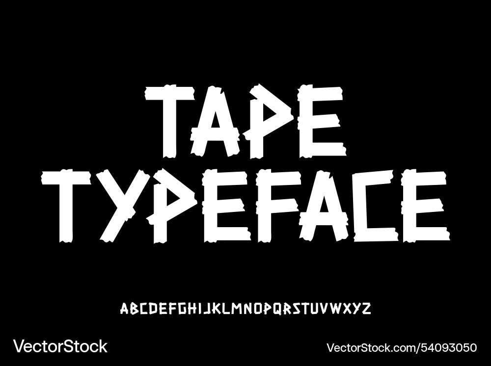 Decorative tape typeface alphabet display font Decorative tape typeface alphabet display font vector image