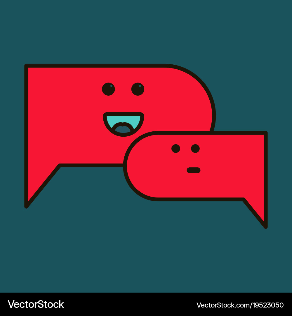 Flat chat icon with dialog clouds vector image