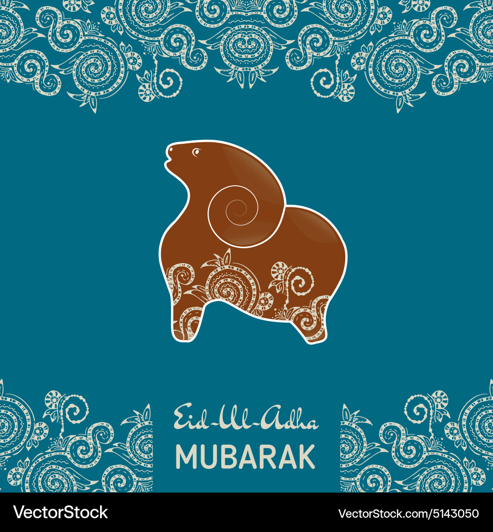 Greeting card template for muslim community Vector Image