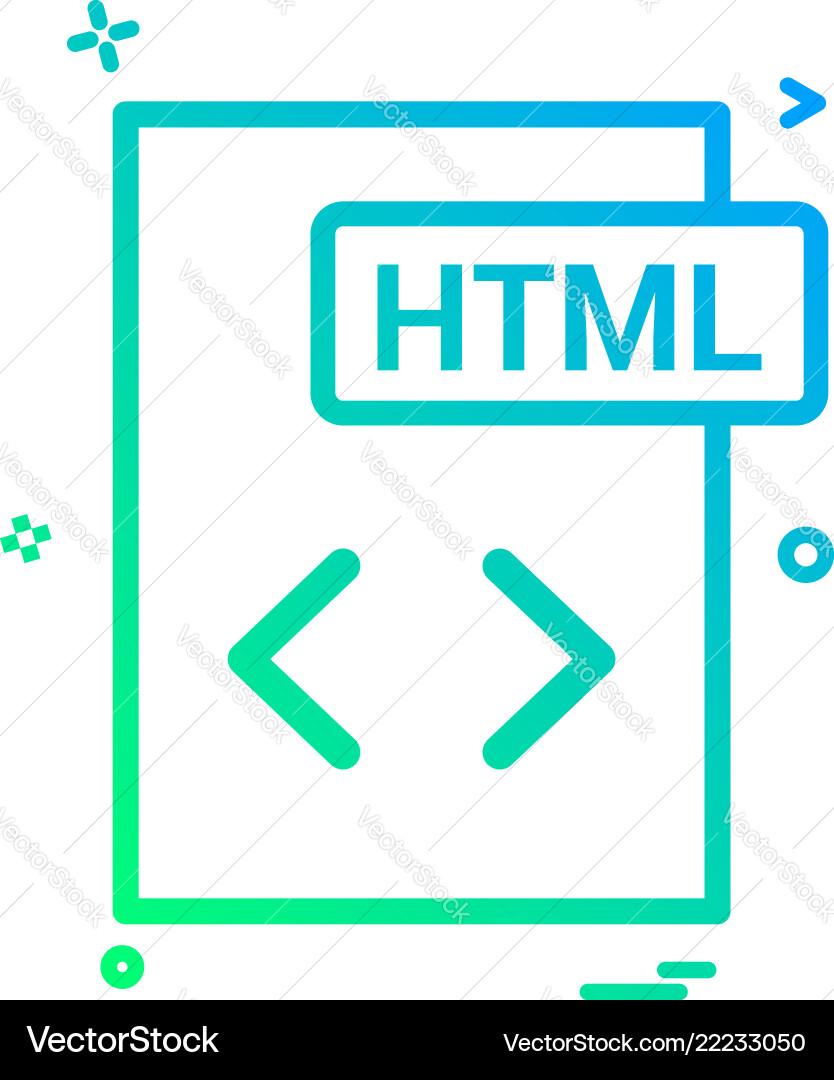 Html file format icon design Html file format icon design vector image
