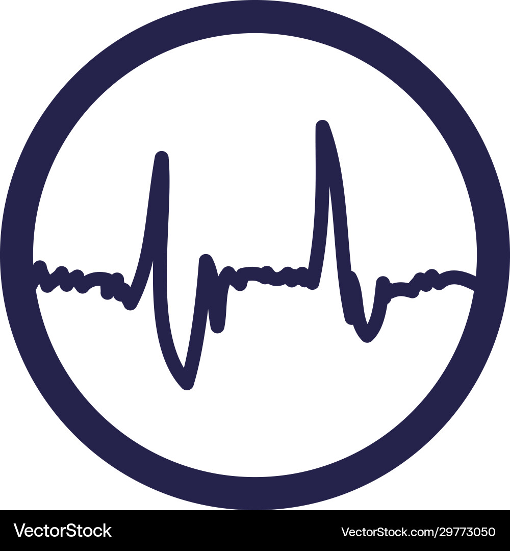 Isolated wave inside circle fill style icon vector image