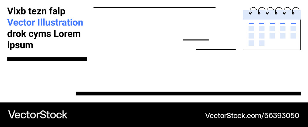 Minimalist layout with text blocks and calendar Vector Image