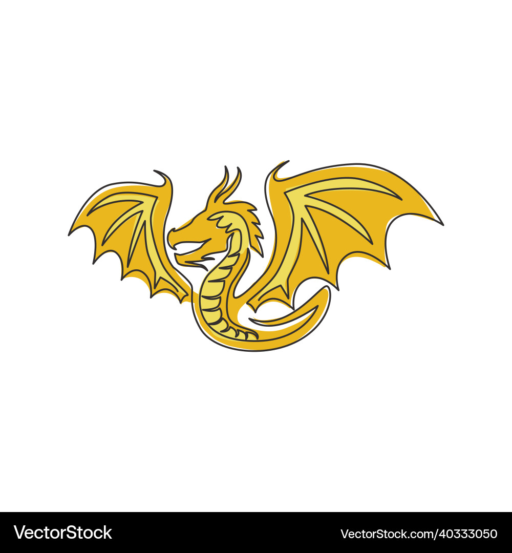 One continuous line drawing of mythological Vector Image