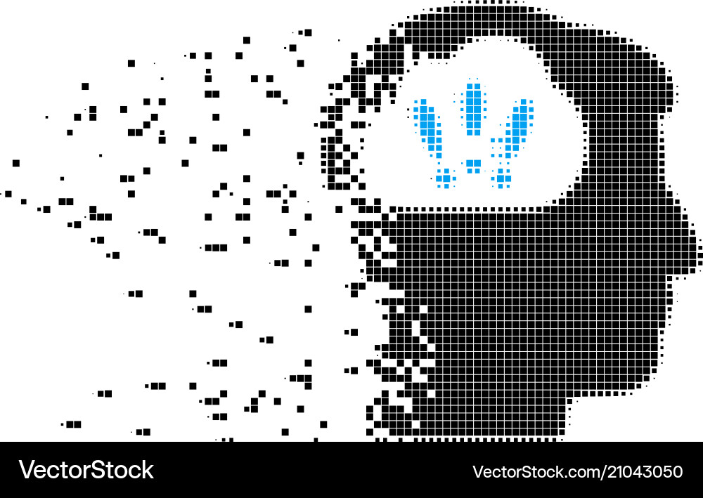 Problem brainstorm fragmented pixel icon Problem brainstorm fragmented pixel icon vector image