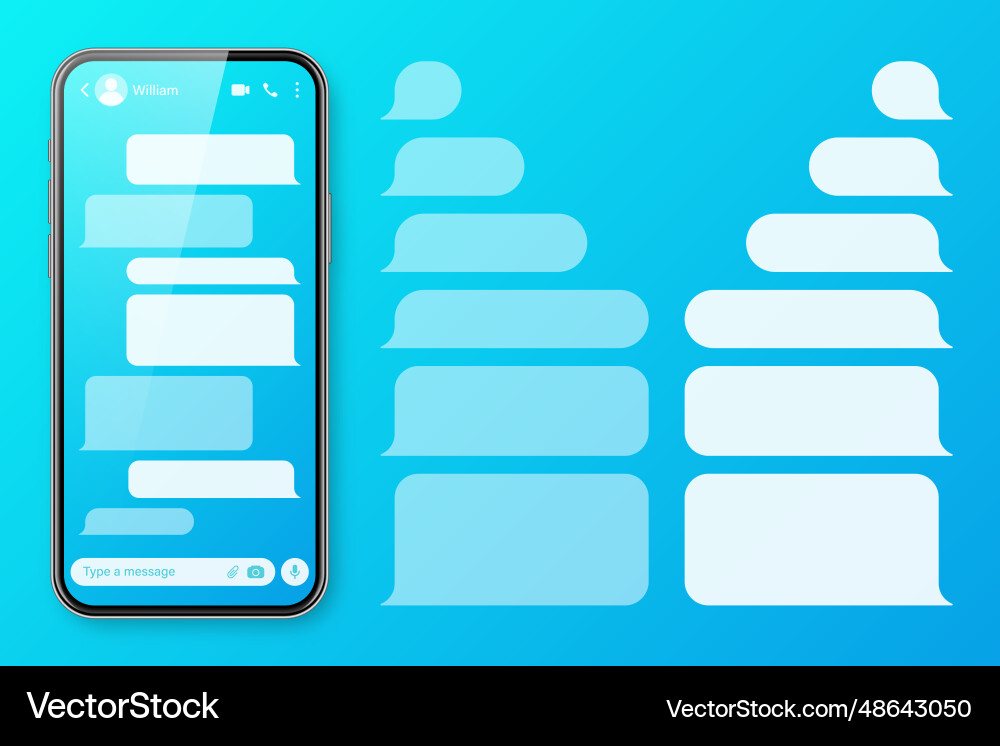 Realistic smartphone with messaging app Realistic smartphone with messaging app vector image