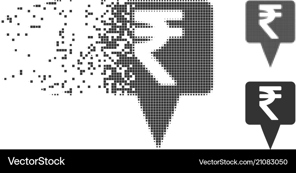 Rupee Map Pointer gelöst Pixel-Halbton-Symbol Rupee Map Pointer gelöst Pixel-Halbton-Symbol vektorbild