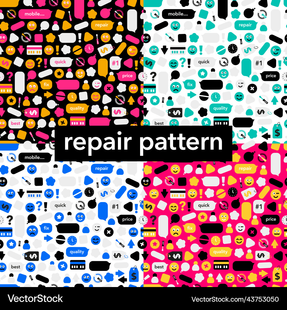 Set of seamless pattern from thematic icons Set of seamless pattern from thematic icons Vector Image