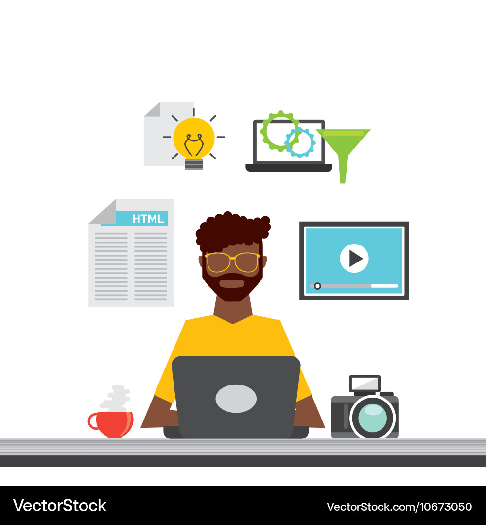 Software developer and programmer vector image
