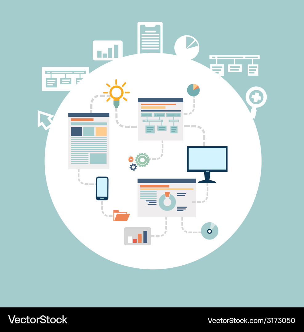 Software Developer Working on Computer vector image