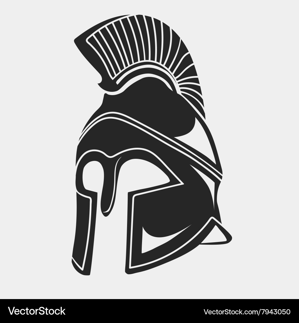 Spartan Helmet Silhouette vector image