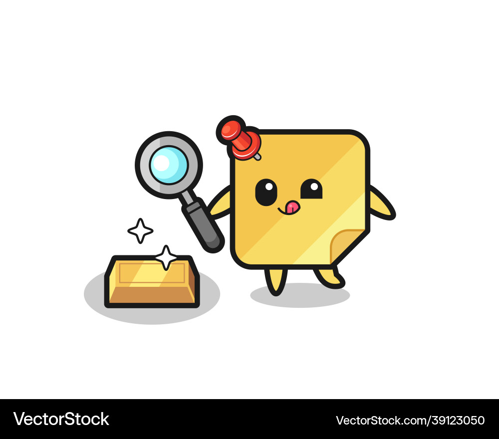 Sticky notes character is checking Sticky notes character is checking Vector Image