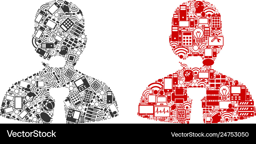 Support operator composition icons for bigdata vector image