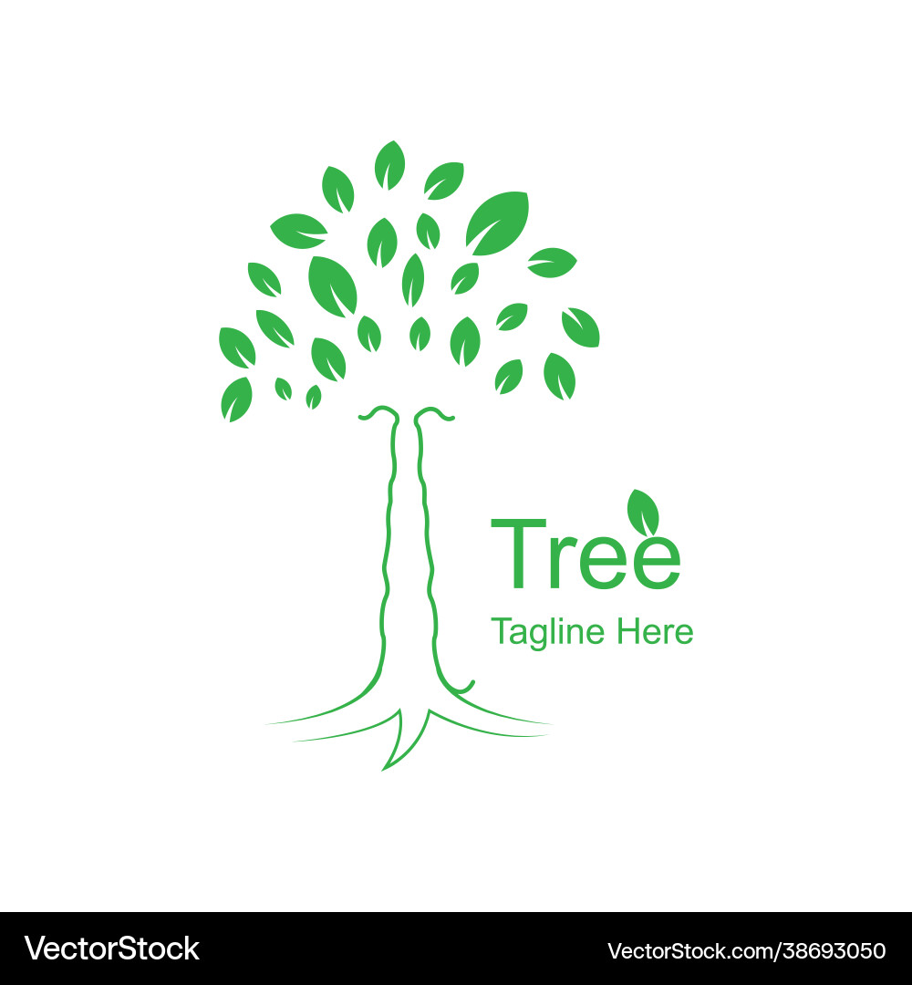 Tree logo design template with root Vector Image