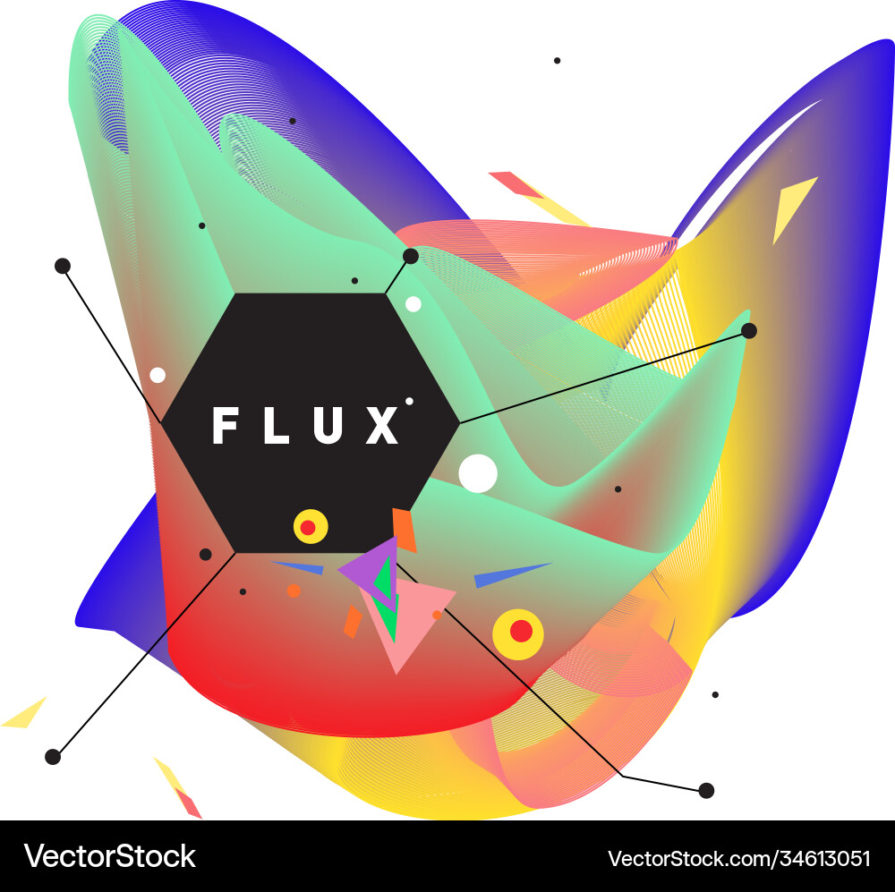 3d colorful wave background dynamic flux effect Vector Image