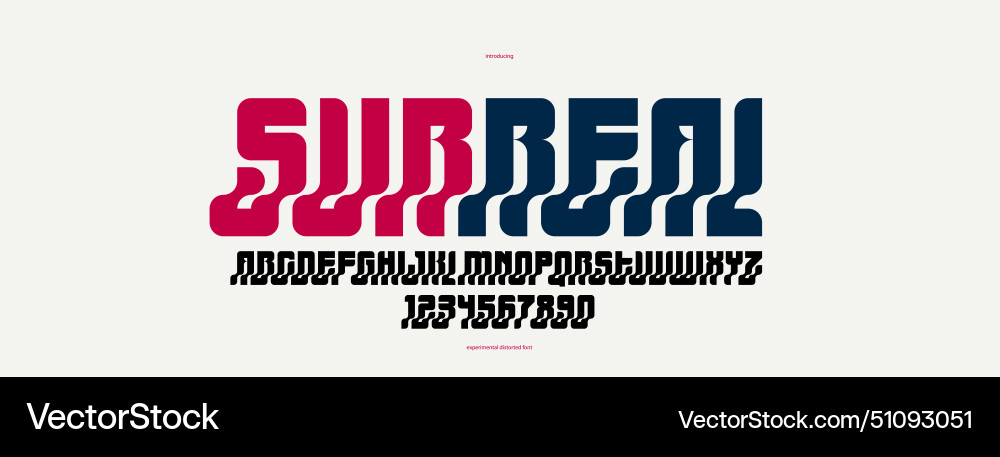 Bended and deformed display font for logos Bended and deformed display font for logos Vector Image