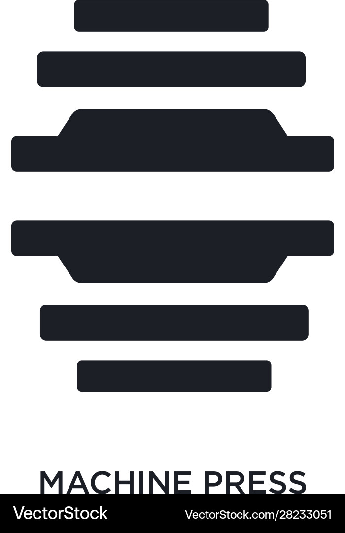 Black machine press isolated icon simple element vector image