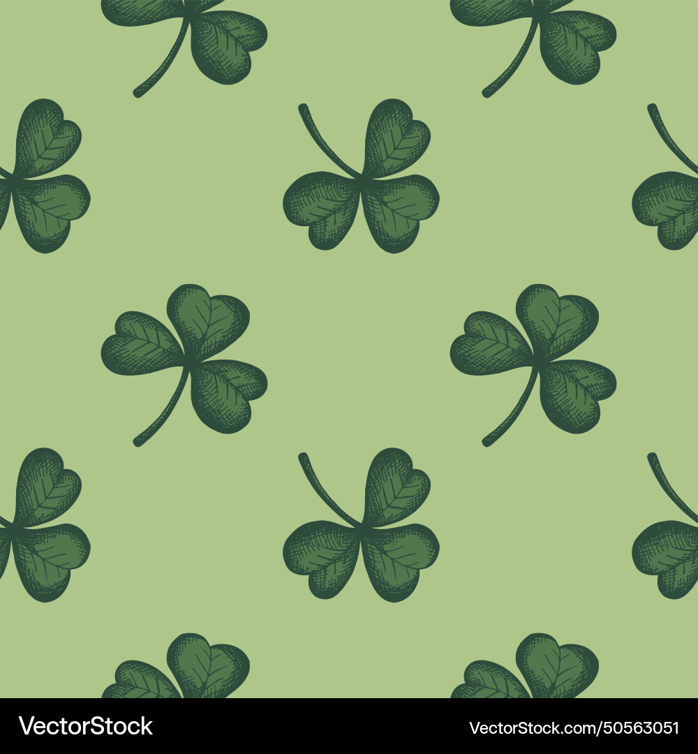 Clovers saint patricks day seamless pattern vector image