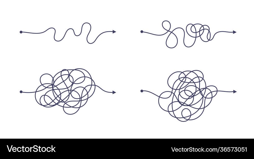 Complex and easy simple way from start to end Complex and easy simple way from start to end vector image