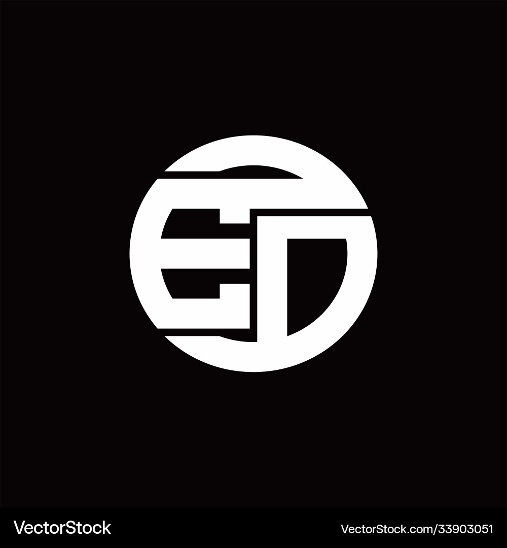 Ed logo monogram with rounded line swipe design Vector Image