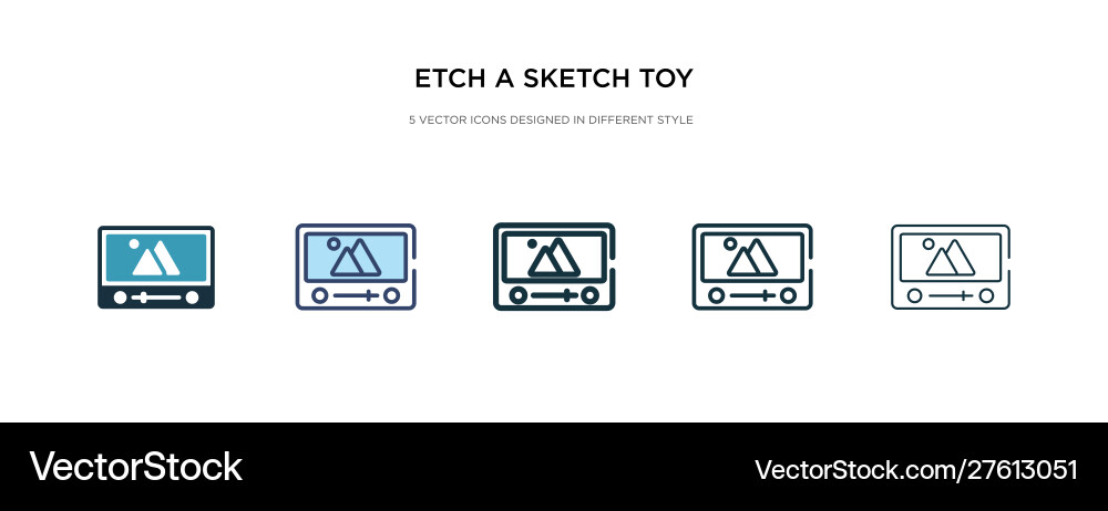 Etch a sketch toy icon in different style two Etch a sketch toy icon in different style two vector image