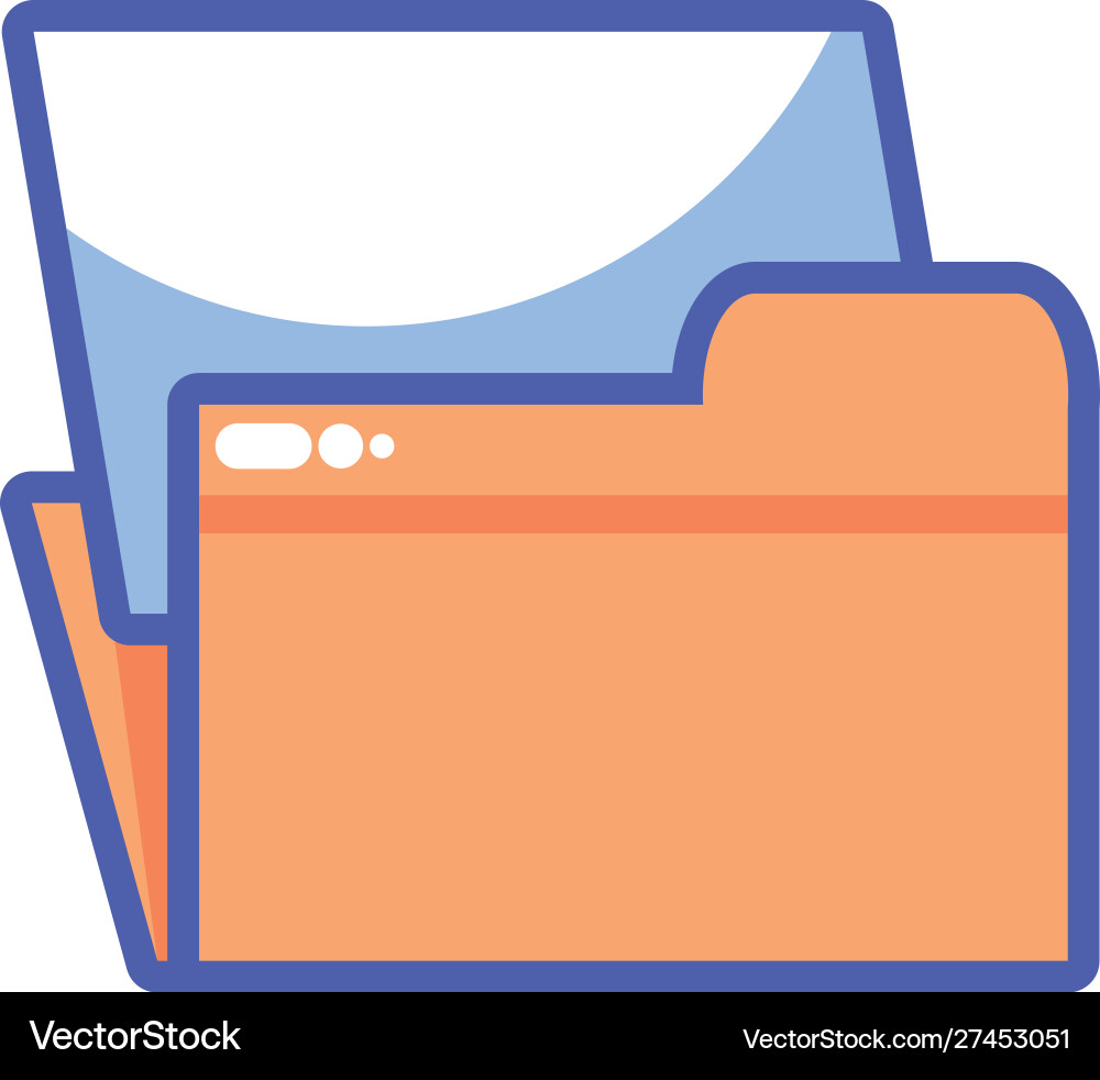 Folder with file sheet in white background Vector Image