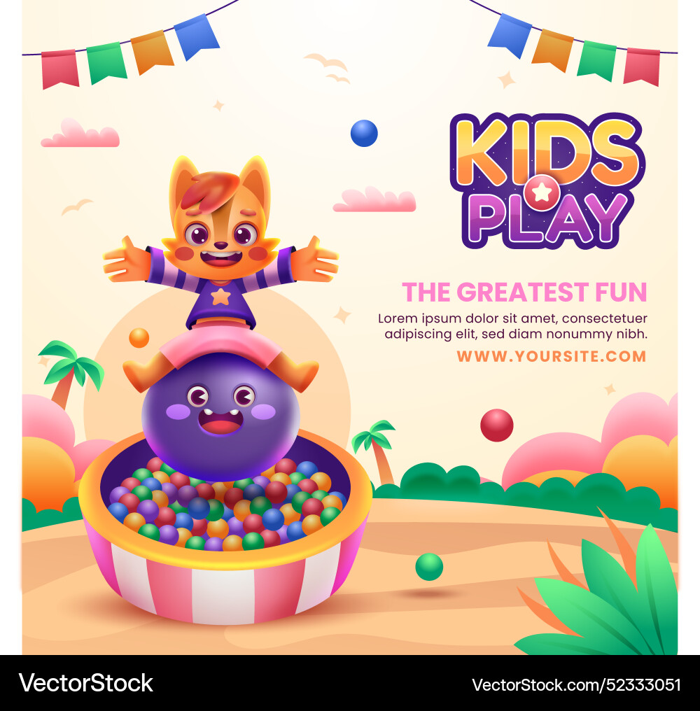 Gradient ball pit template design vector image