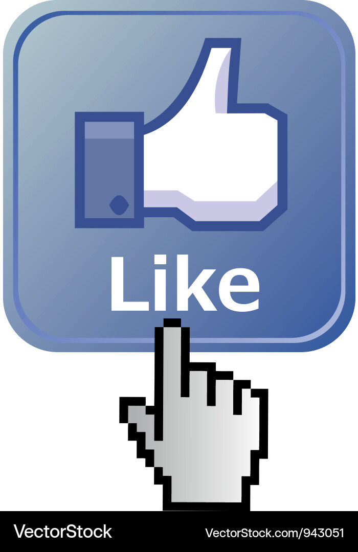 Hand Clicking Like Button vector image