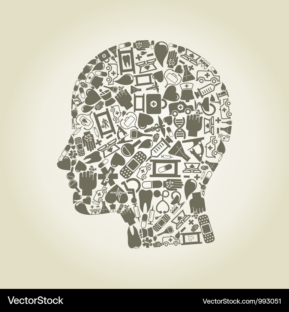 Head medicine vector image