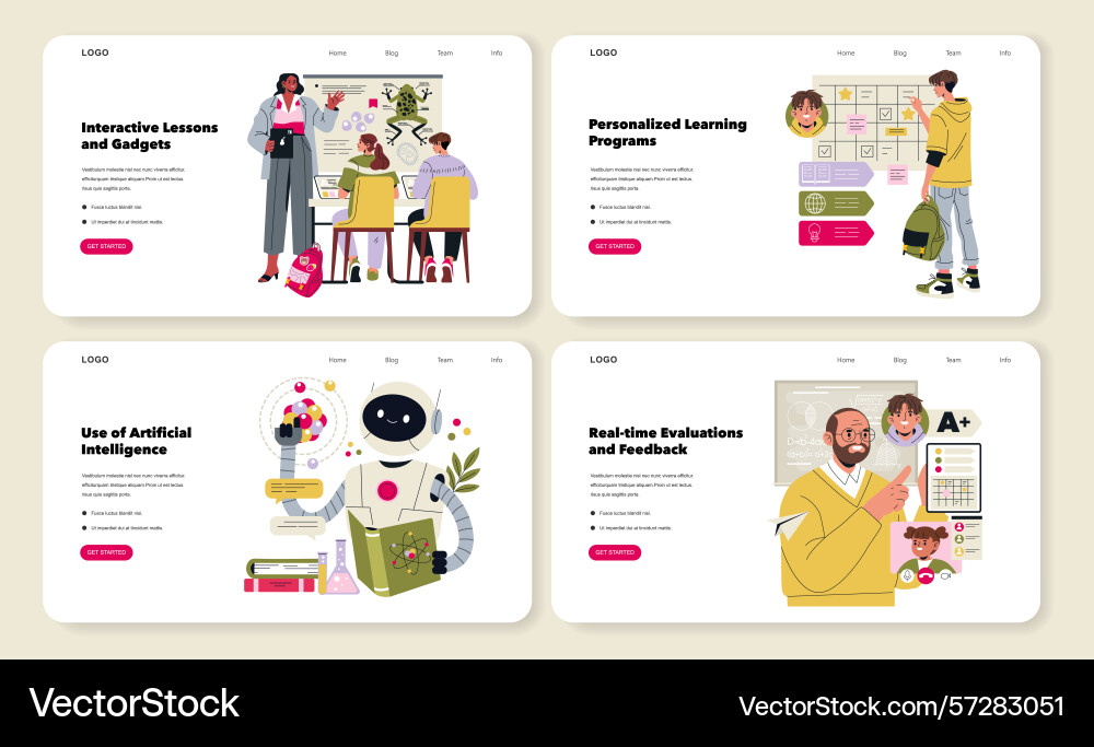 Interactive learning tools and personalized Interactive learning tools and personalized vector image