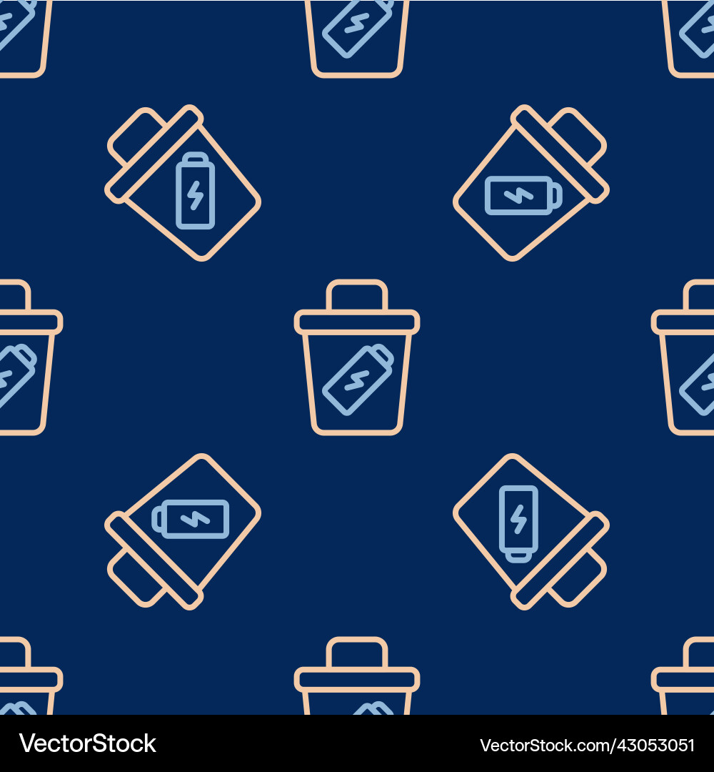 Line trash can icon isolated seamless pattern Line trash can icon isolated seamless pattern vector image