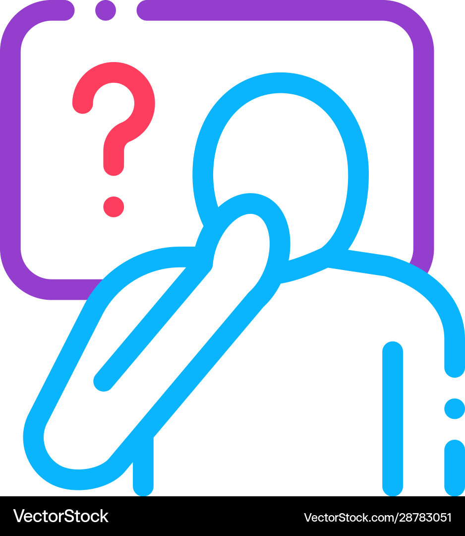 Man question mark frame icon outline Vector Image