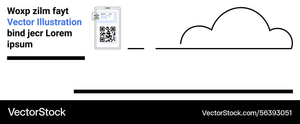 Mobile qr code reader and cloud integration vector image