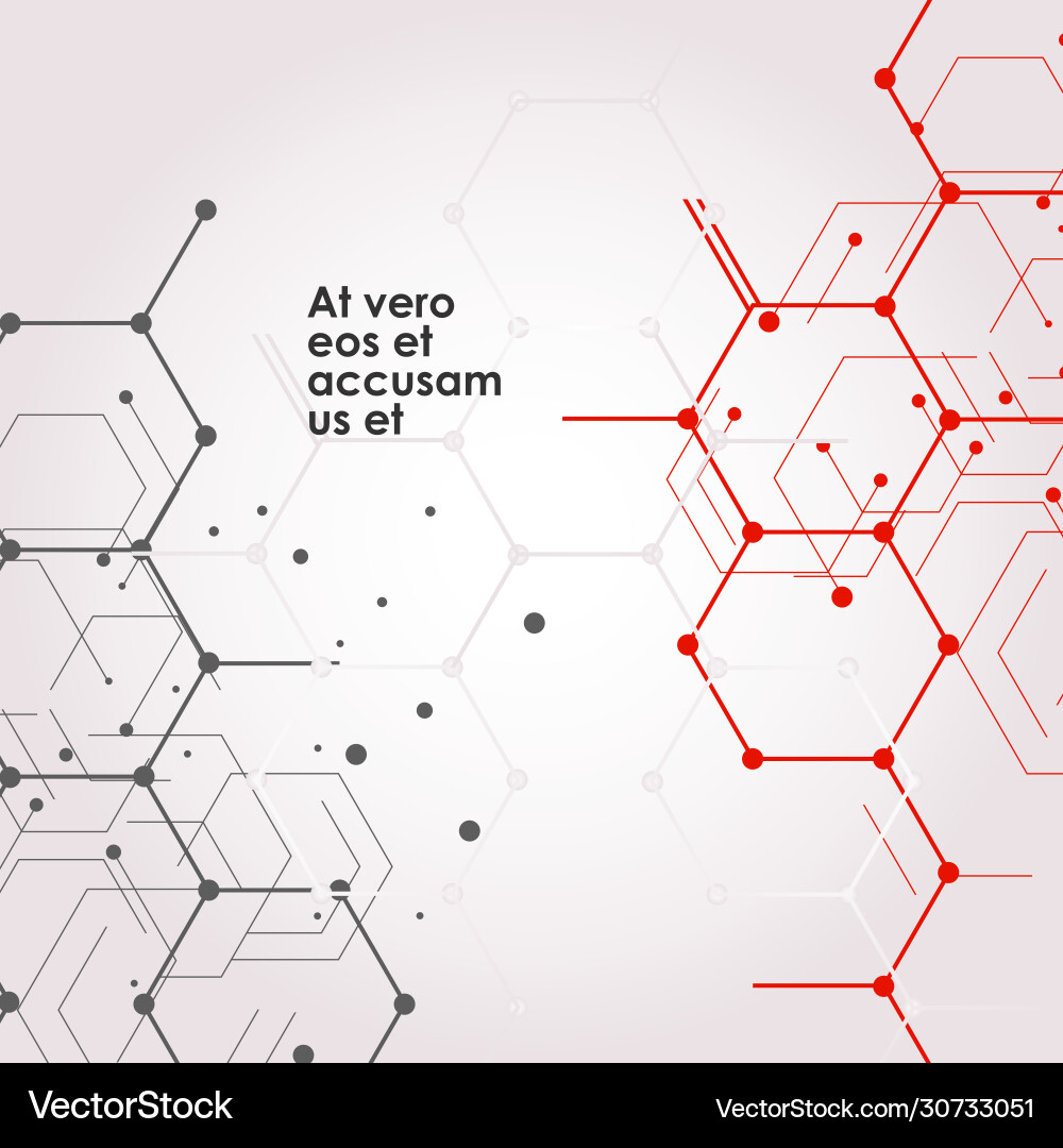 Modern connect molecular structure with hexagon Modern connect molecular structure with hexagon vector image