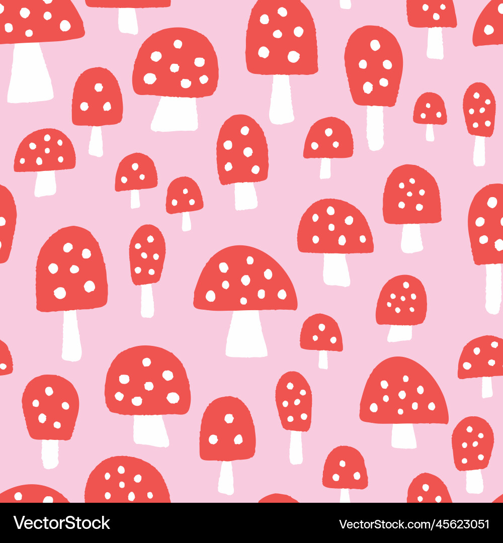 Mushroom background pattern seamless Mushroom background pattern seamless vector image